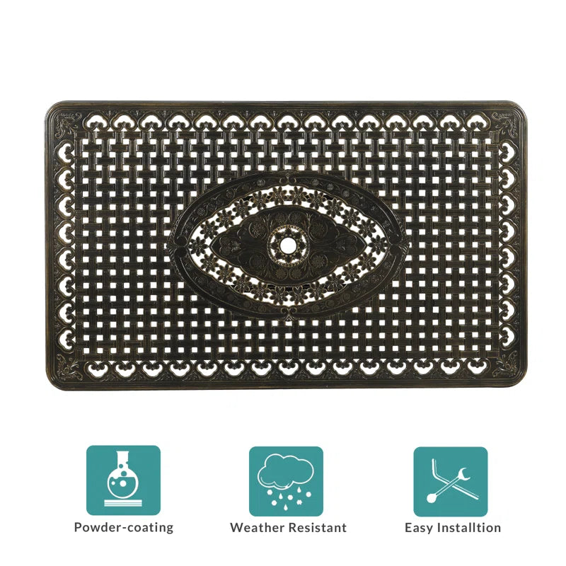 6 - Person Metal Patio Dining Set with Rectangular Table