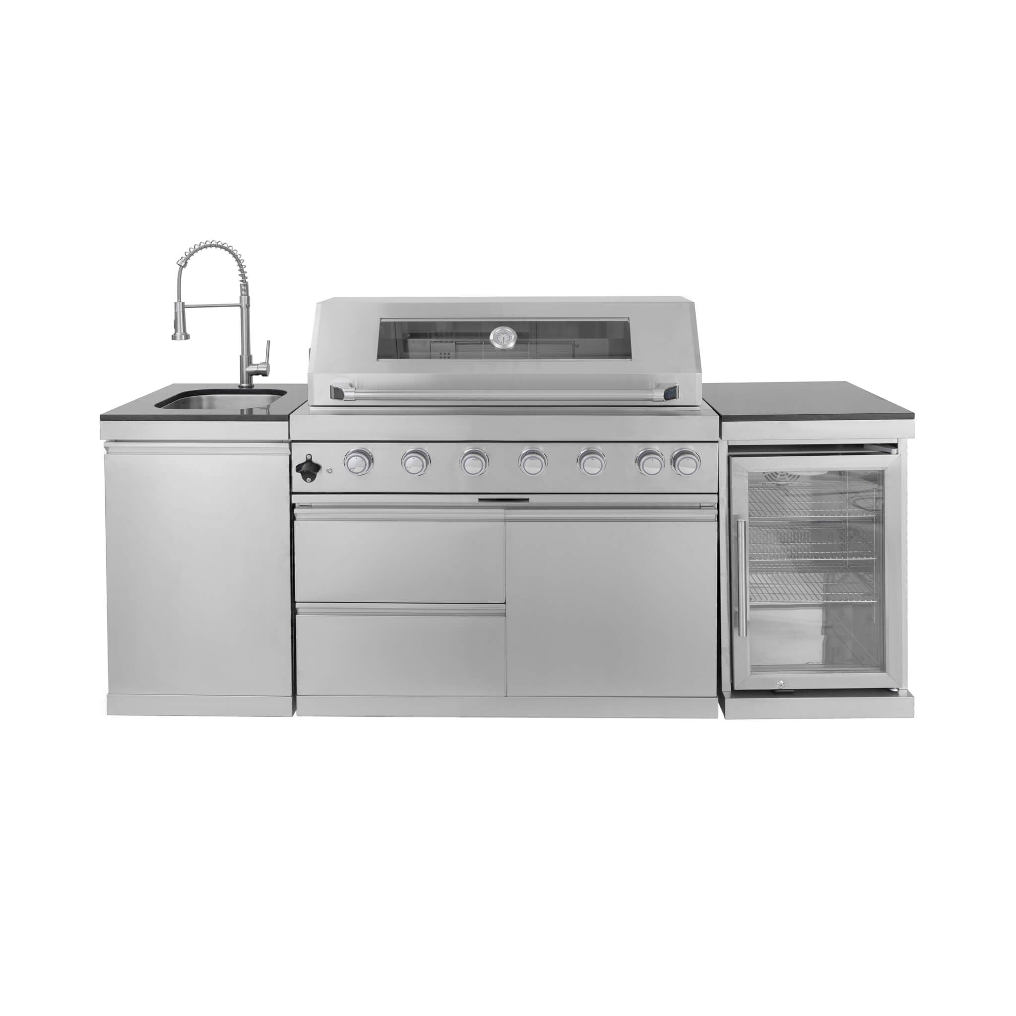 Castelle Flame 44-Inch 6-Burner 85K BTU Stainless Steel Outdoor BBQ