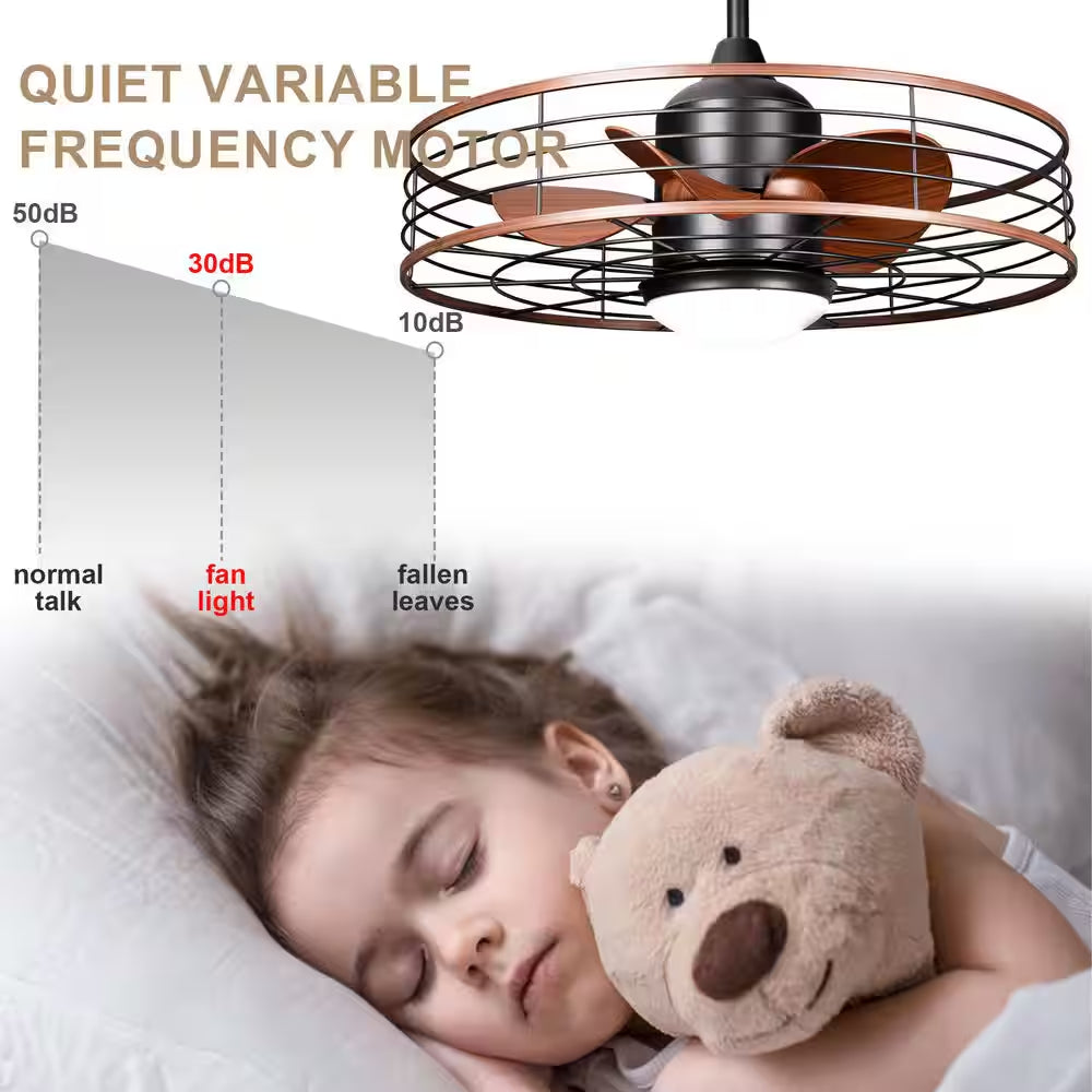 23 In. Smart Outdoor Black Waterproof Dimmable Ceiling Fan with Light and Remote