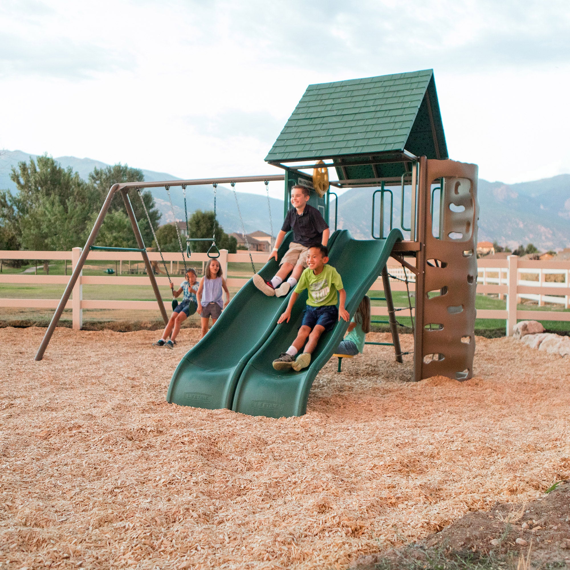 Lifetime Lookout Double Slide Swing Set - Do It Yourself