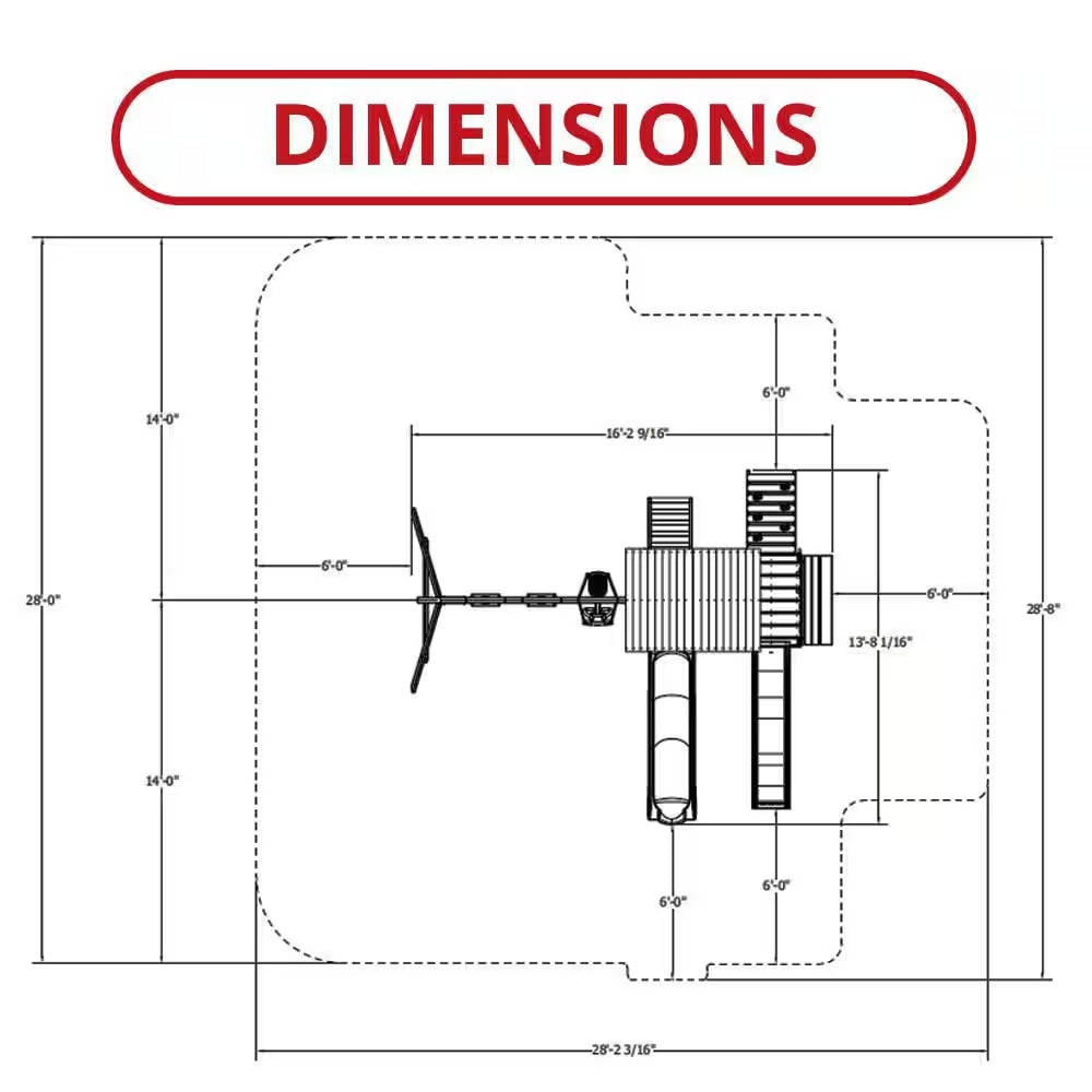 DIY Knightsbridge Deluxe Wooden Outdoor Playground Set with Slides, Rock Wall, Swing Set, and Playground Equipment