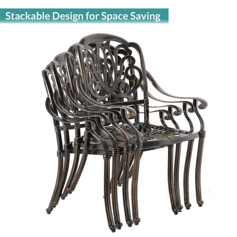 6 - Person Metal Patio Dining Set with Rectangular Table