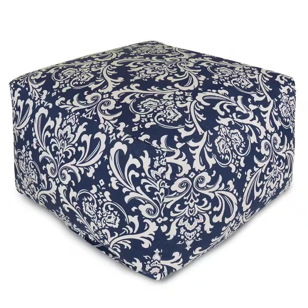Navy Blue French Quarter Indoor/Outdoor Ottoman Cushion
