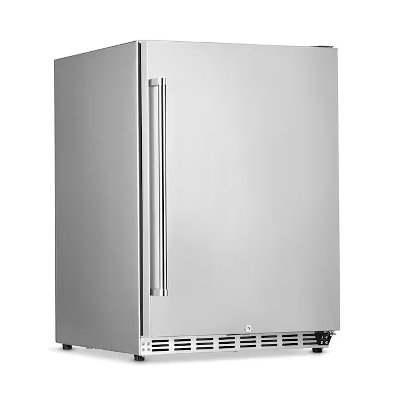 23.6-In W 177 -Can Capacity Stainless Steel Built-In Indoor or Outdoor Beverage Refrigerator