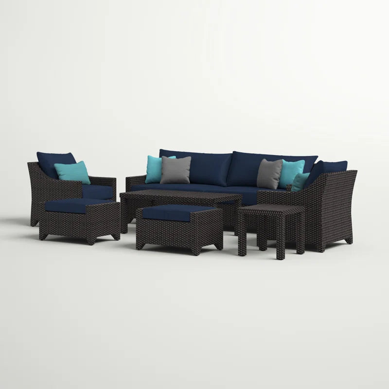 Fionnula 7 Pieces Rattan Sunbrella Sofa Seating Group with Cushions