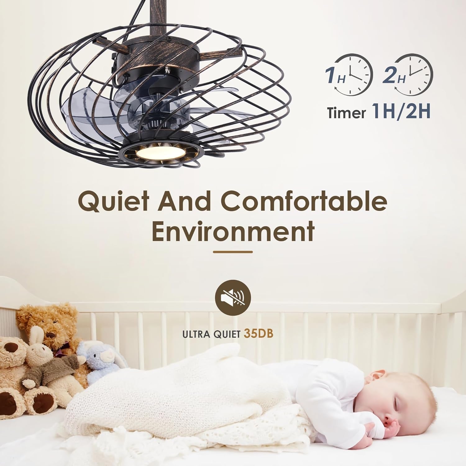 15" Outdoor Ceiling Fan with Light, Waterproof Gazebo Fan Remote Control, Dimmab