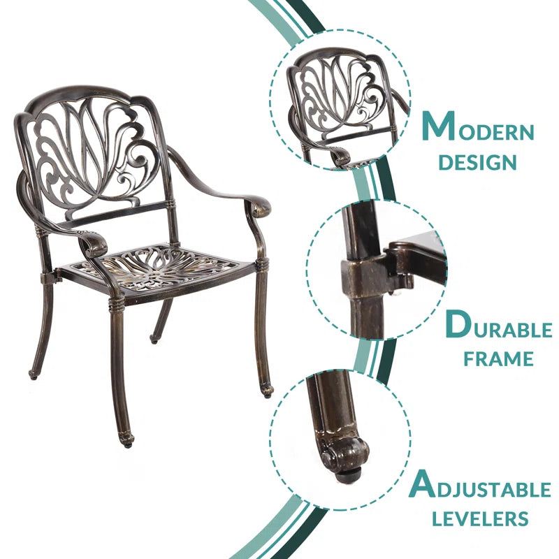 6 - Person Metal Patio Dining Set with Rectangular Table