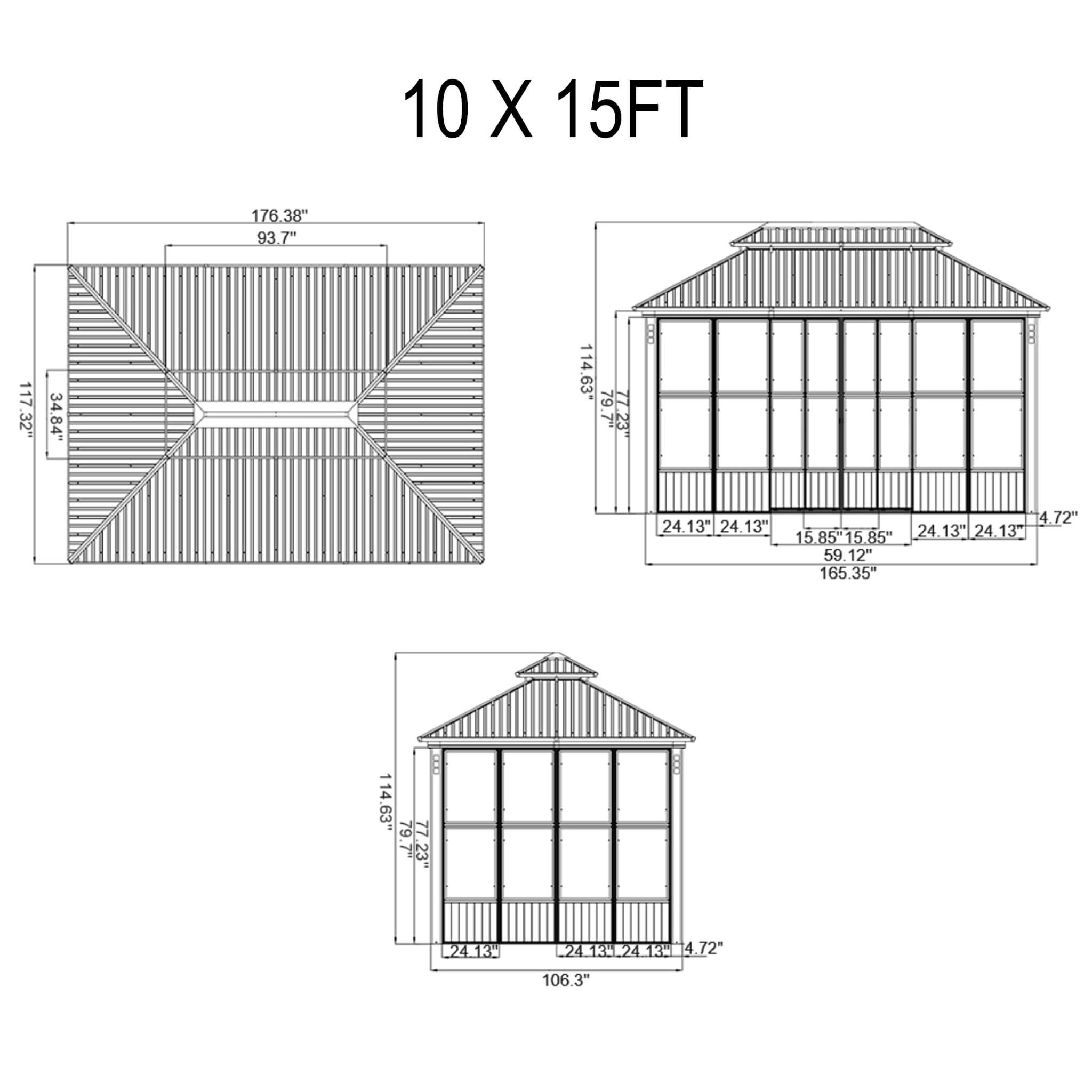 Alora Luxury Heavy-Duty Hardtop Sunroom With Aluminum Frame And LED Lights (SAK79102)