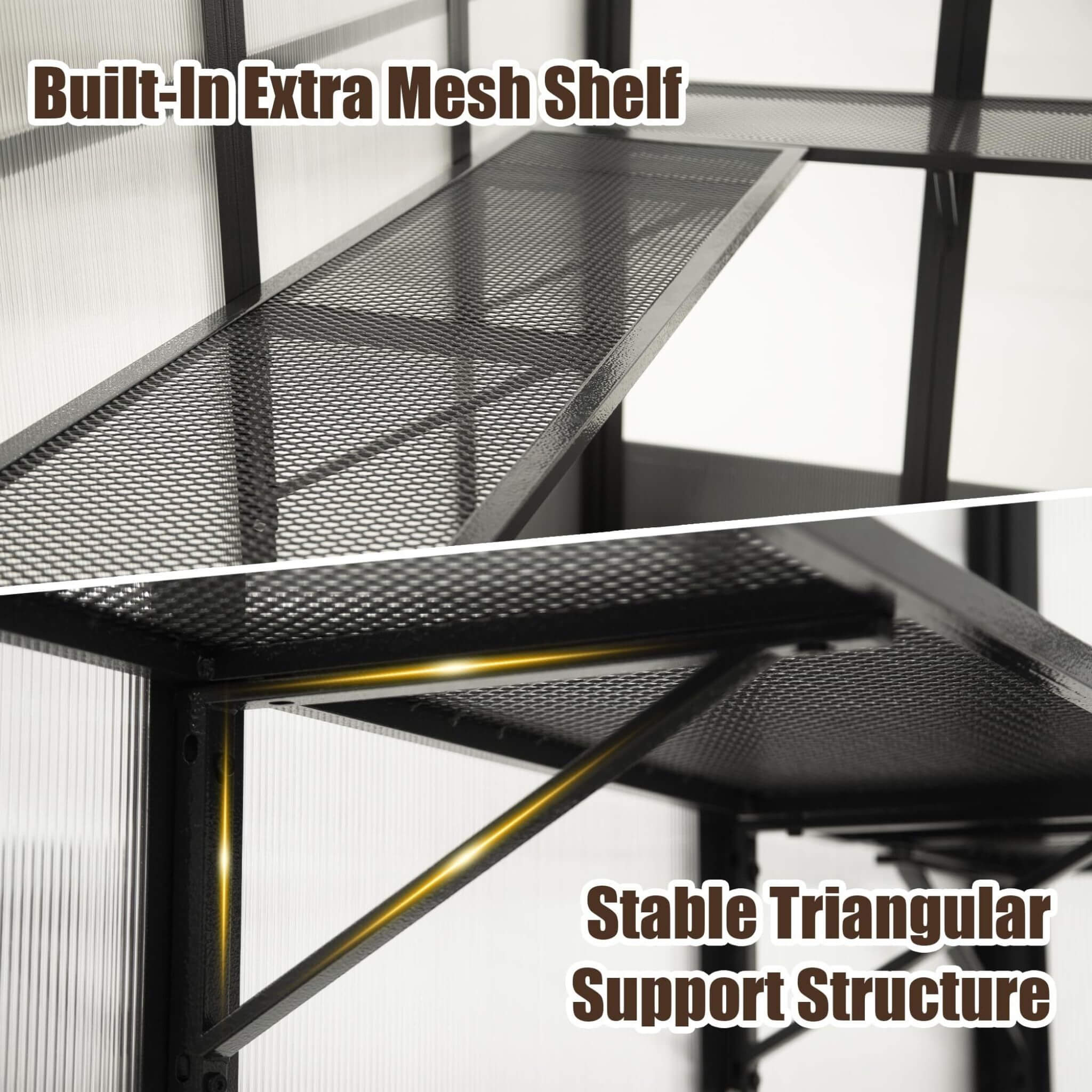 [06X08FT] Heavy-Duty Outdoor Polycarbonate Greenhouse With Fully Automatic Temperature Control Vent (SAK51892)