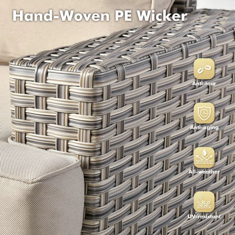 Harbin Wricker 7 - Person Outdoor Seating Group with Cushions