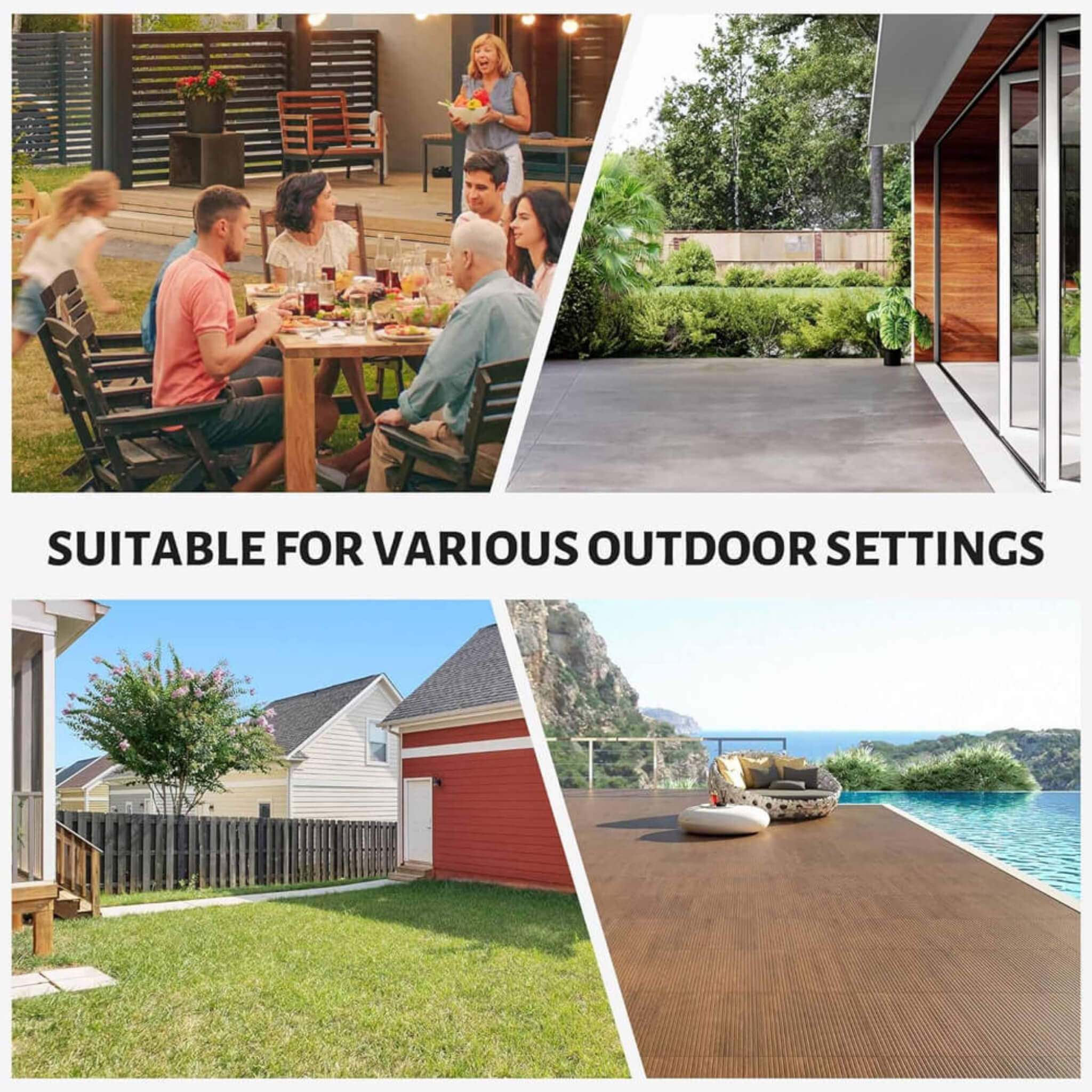 Alora Heavy-Duty Premium Outdoor All-Season Wooden Cedar Hardtop Gazebo With Metal Roof & Back Curtains (SAK57184)