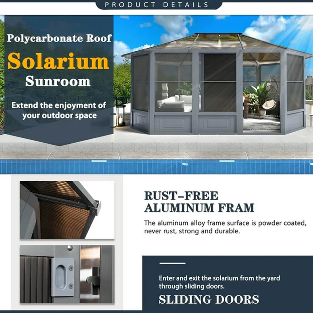 [12x15FT] Alora Extra Large Premium Outdoor All-Season Polycarbonate H