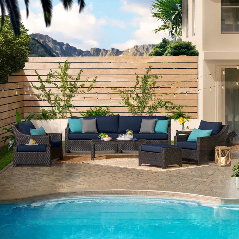 Fionnula 7 Pieces Rattan Sunbrella Sofa Seating Group with Cushions