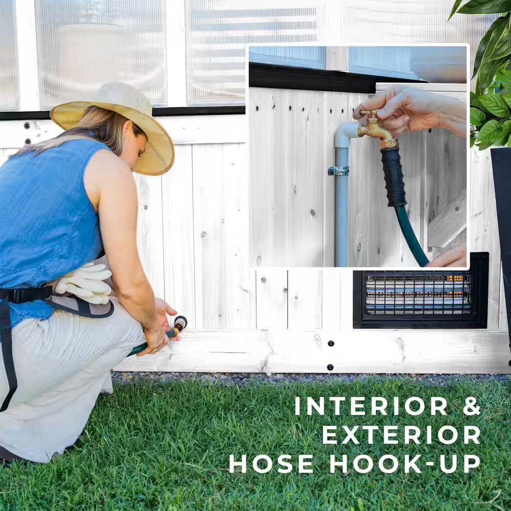 Willow White 6 Ft. X 9 Ft. X 7 Ft. 10 In. All Cedar Modern Greenhouse