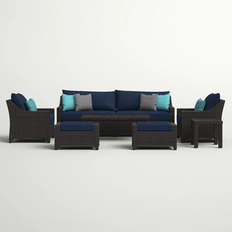 Fionnula 7 Pieces Rattan Sunbrella Sofa Seating Group with Cushions