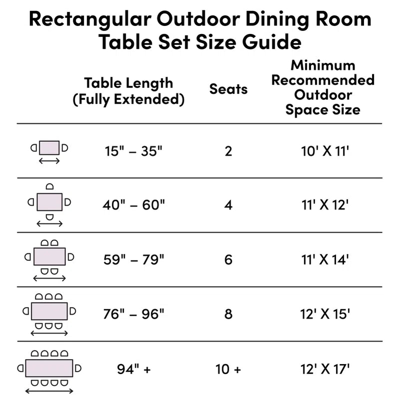 6 - Person Metal Patio Dining Set with Rectangular Table