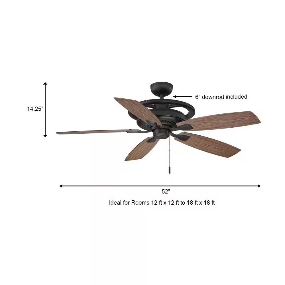 52 In. Misting Fan Outdoor Only Natural Iron Ceiling Fan