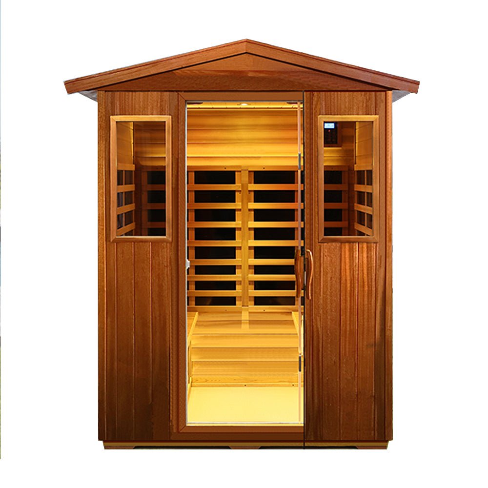 Thermora Premium 4-Person Luxury Low EMF Outdoor FAR Infrared Home Sauna With Bluetooth Audio, 2050W (SAK15372)