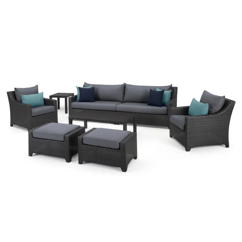 Fionnula 7 Pieces Rattan Sunbrella Sofa Seating Group with Cushions