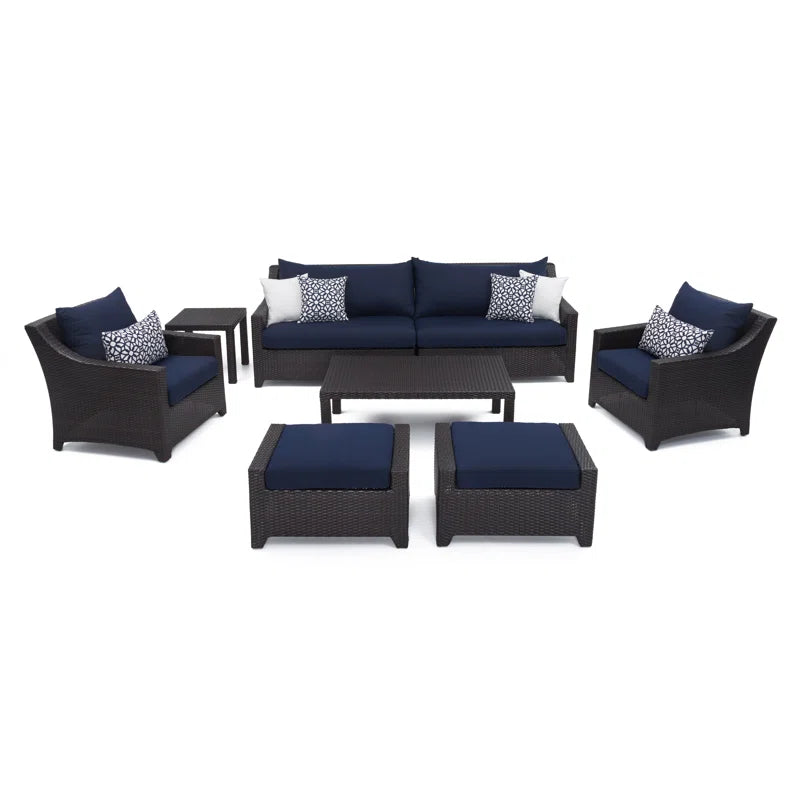 Fionnula 7 Pieces Rattan Sunbrella Sofa Seating Group with Cushions