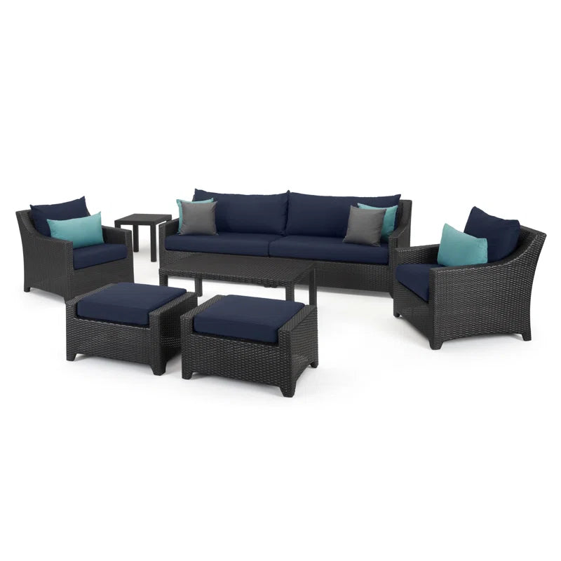 Fionnula 7 Pieces Rattan Sunbrella Sofa Seating Group with Cushions