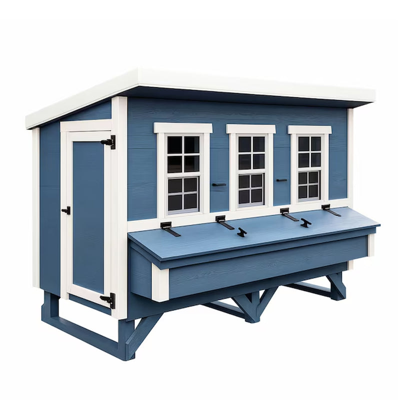 Blue Wood Chicken Coop