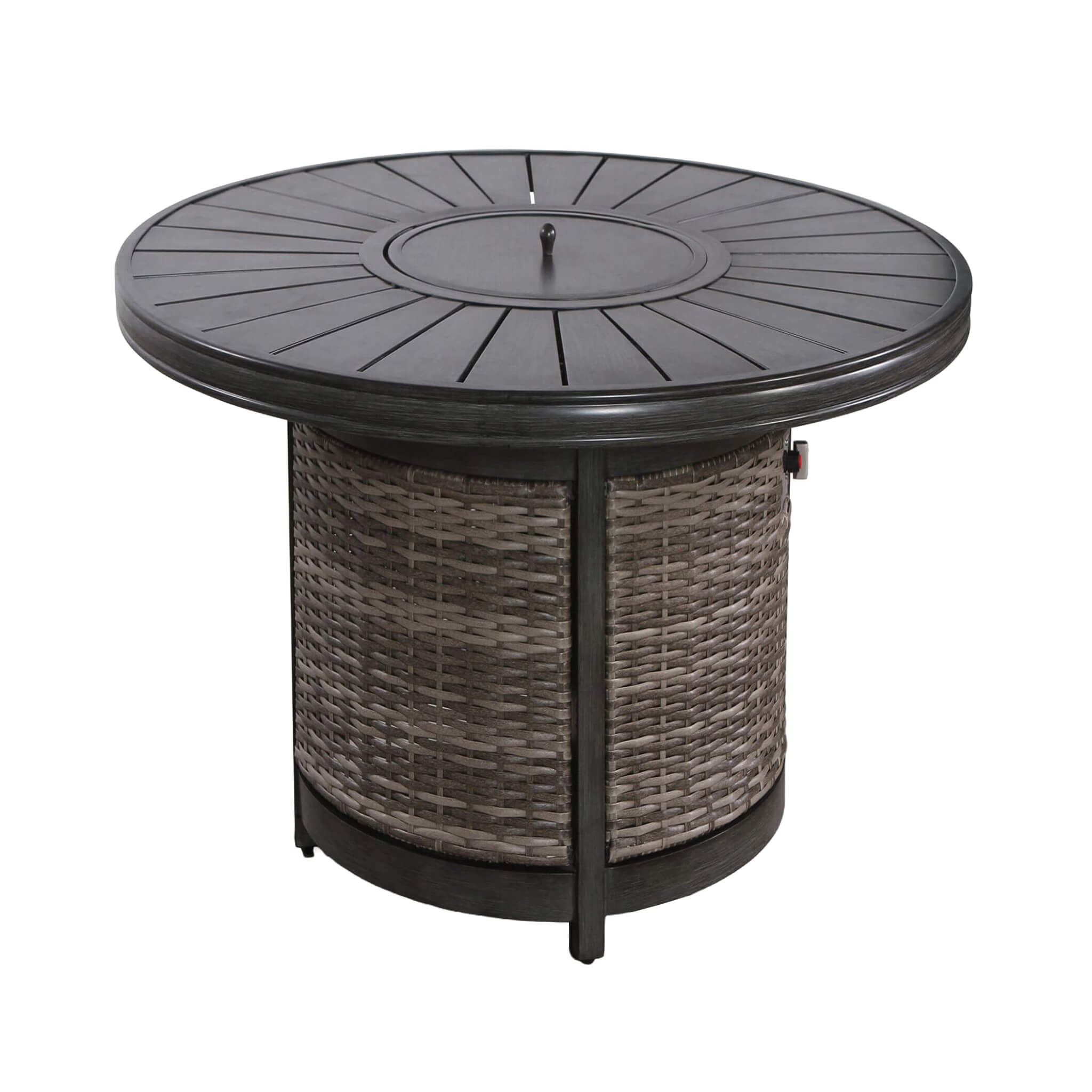 Alora 52-Inch Propane Fire Pit Wicker Table With Aluminum Top (SAK28510)