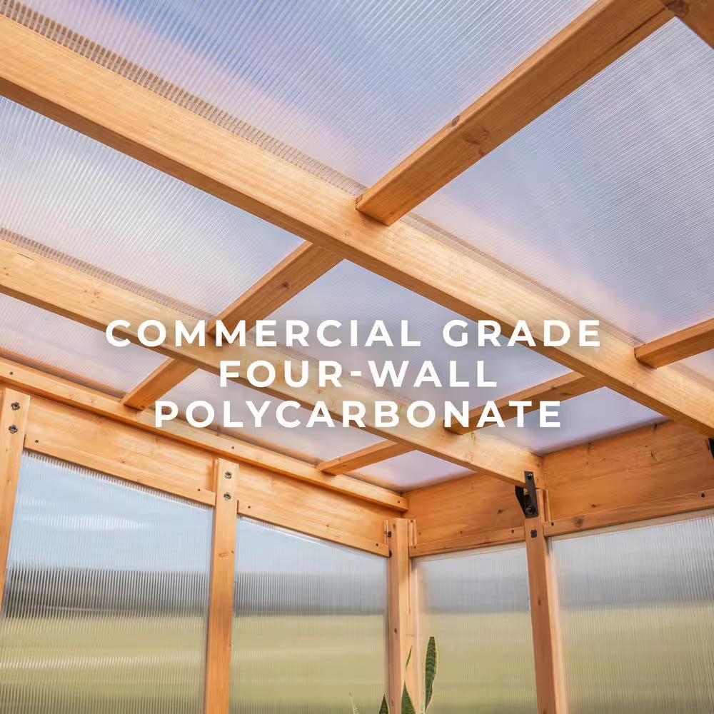 Willow 6 Ft. X 9 Ft. 6 In. X 7 Ft. 10 In. All Cedar Modern Greenhouse