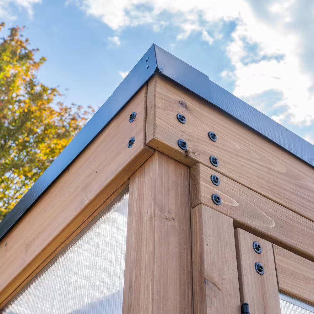 Willow 6 Ft. X 9 Ft. 6 In. X 7 Ft. 10 In. All Cedar Modern Greenhouse