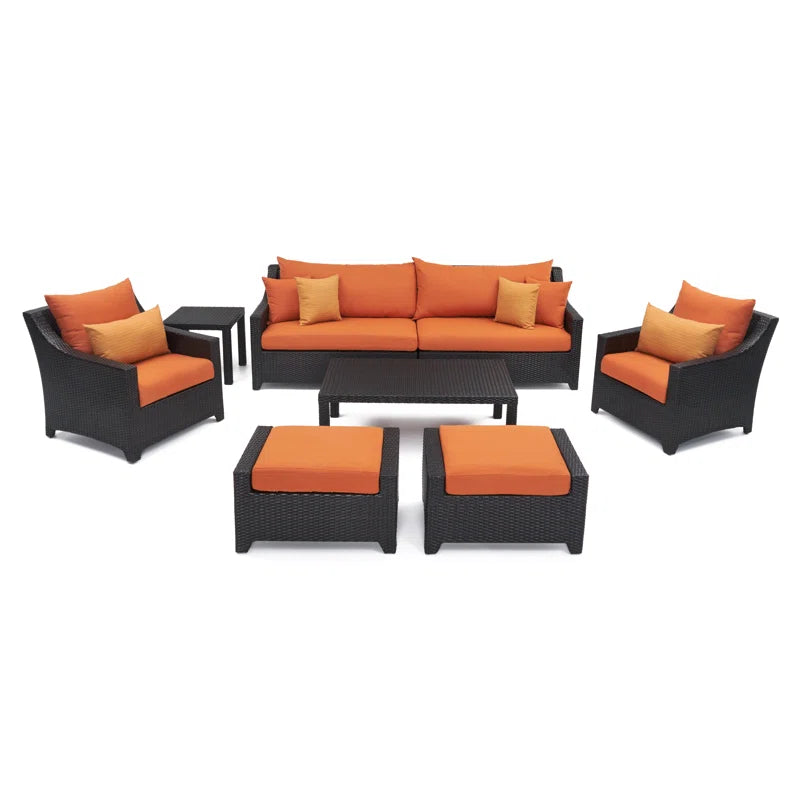 Fionnula 7 Pieces Rattan Sunbrella Sofa Seating Group with Cushions