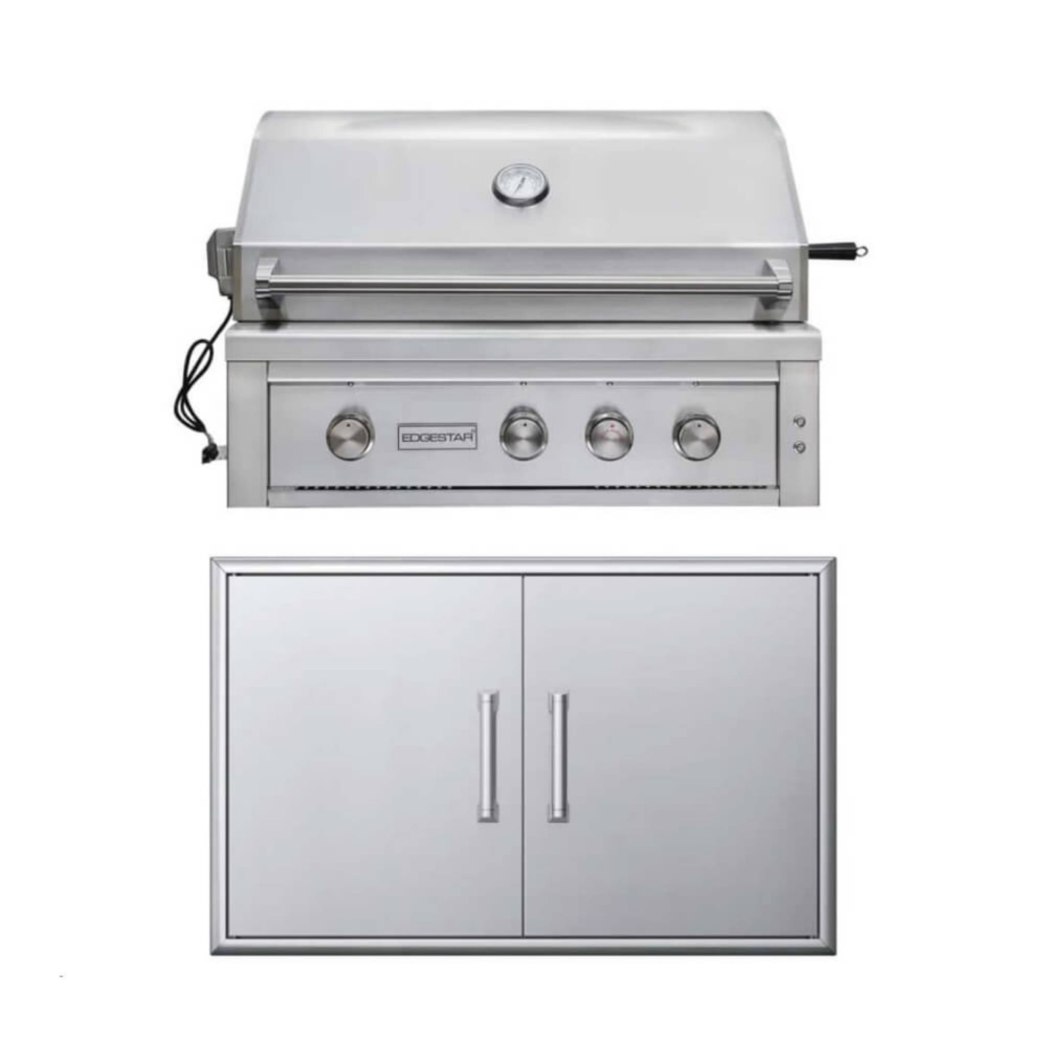Edgestar 89K BTU 36-Inch Built-In Grill With Insulated Jacket And Double Access Doors [GRL360IBKIT] (SAK78429)