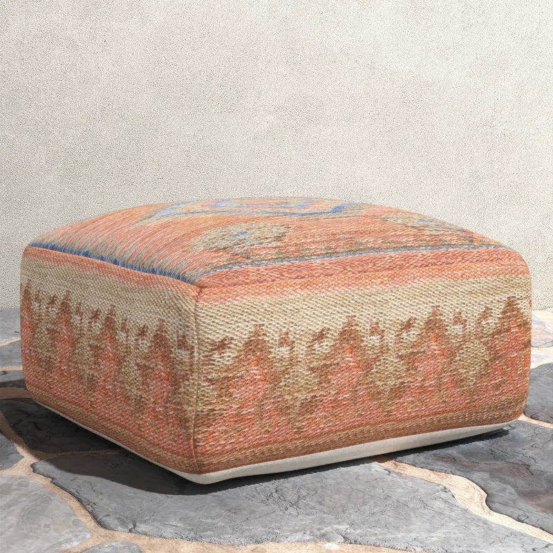 Cadriet 20" Wide round Indoor/Outdoor All-Weather Polyester Pouf Ottoman/Footstool by Jaipur Living