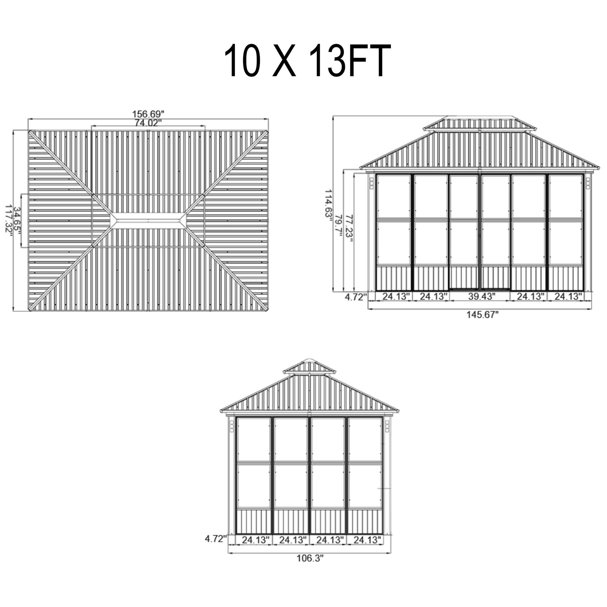 Alora Luxury Heavy-Duty Hardtop Sunroom With Aluminum Frame And LED Lights (SAK79102)