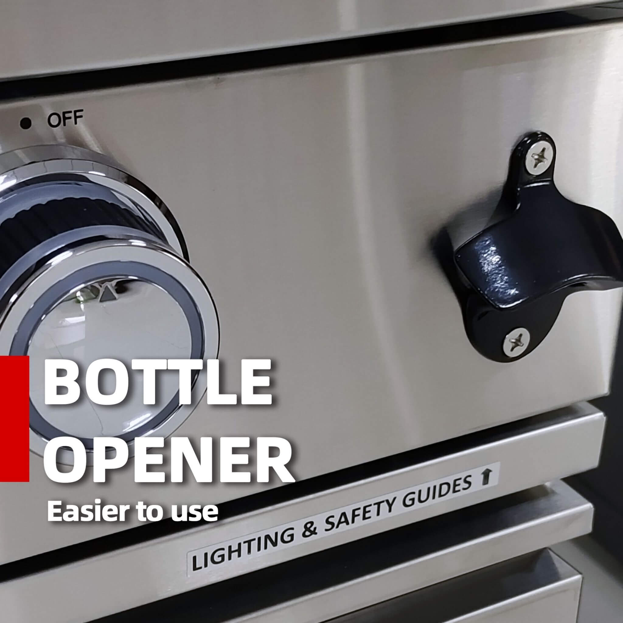 Castelle Flame Outdoor BBQ Kitchen Island With 43-Inch 6-Burner 85K BTU Propane Gas Grill, Rotisserie Kit, And Storage Cabinets (SAK95623)